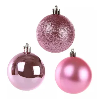 Enfeite Natalino Bolinha Kit 12 Unidades Cores Variadas 5cm - Prata