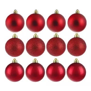 Enfeite Natalino Bolinha Kit 12 Unidades Cores Variadas 5cm - Prata