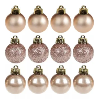 Enfeite Natalino Bolinha Kit 12 Unidades Cores Variadas 5cm - Prata