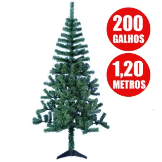 Arvore Luxuosa Natal Tradicional Pinheiro Tamanhos 1,80 / 1,50 / 1,20 Verde Branca Suporte De Plástico Ferro - VERDE 1,50