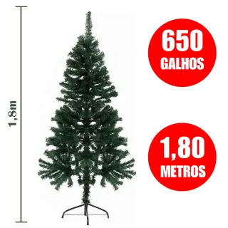 Arvore Luxuosa Natal Tradicional Pinheiro Tamanhos 1,80 / 1,50 / 1,20 Verde Branca Suporte De Plástico Ferro - VERDE 1,50