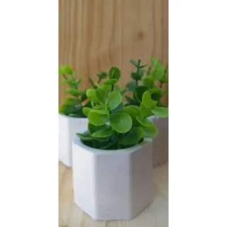 Arranjos de Plantas Artificiais em 3 Vasinhos Decorativos - AMARELA