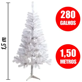 Arvore Luxuosa Natal Tradicional Pinheiro Tamanhos 1,80 / 1,50 / 1,20 Verde Branca Suporte De Plástico Ferro - VERDE 1,50