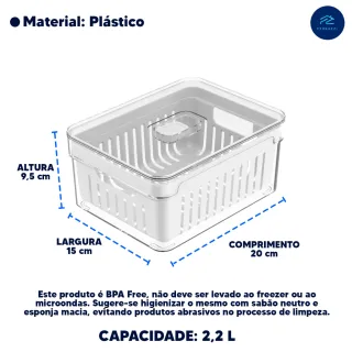 Guarda e Conserva Multiuso Plasutil para Geladeira, Dispensa e Cozinha - Porta ovos 10 x 30