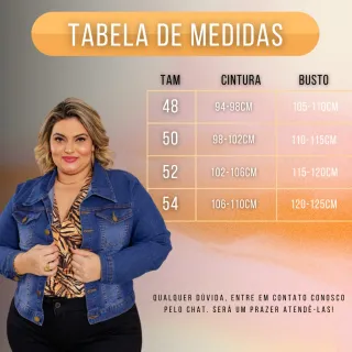 Manga longa plus size: jaqueta jeans com lycra - 54