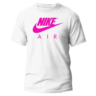 Camiseta Branca Estampa Azul e Preta Nikke AIR NK Masculina e Feminina Tamanho P M G GG G1 G2 G3 - Branco Mov Preto