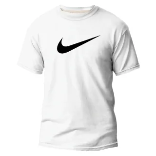 Camiseta Branca Estampa Azul e Preta Nikke AIR NK Masculina e Feminina Tamanho P M G GG G1 G2 G3 - Branco Mov Preto