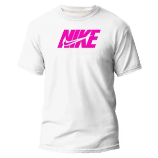 Camiseta Branca Estampa Azul e Preta Nikke AIR NK Masculina e Feminina Tamanho P M G GG G1 G2 G3 - Branco Mov Preto
