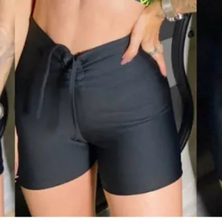 Shortinho Feminino Suplex Liso Cintura Alta - Academia Fitness - Cinza