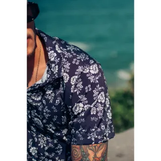 Camisa Social Masculina Manga Curta Estampada Verão Viscose M ao G2 Slim Fit - Serumano Clothing - Listrado