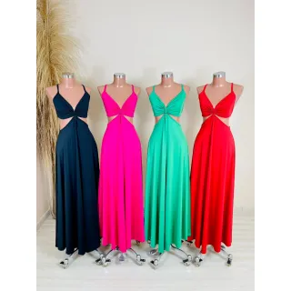 Estampado longo feminino vestido - Inspiração FAR|M 12 c/ bojo