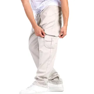 Calça Reta Masculino Streetwear Skate Retro Caqui Preta Bege Feminino Calça Larga Elástico Ajustável Cargo - Preta