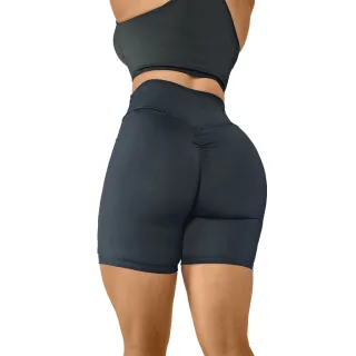 Top e Short Conjunto Academia Empina Bumbum - Cinza Mescla