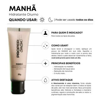 Manhã - Hidratante Facial Masculino Diurno Proper Jack - Único