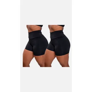 Moda fitness: Kit academia com dois shorts Suplex cintura alta - Dois mescla