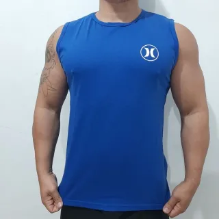 Machão Regatas Masculinas em Algodão - P, M, G, GG - HURLEY AZUL