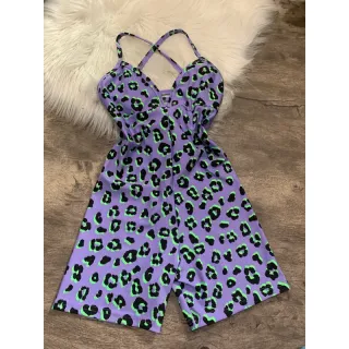 Alcinha Macaquinho Fitness - Costa Nua - ANIMAL PRINT LILÁS