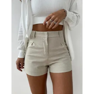 Linho feminino shorts de