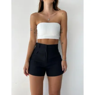 Linho feminino shorts de - Areia