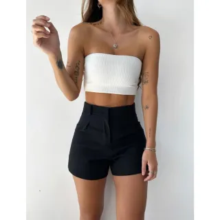 Linho feminino shorts de - Areia