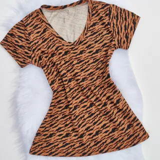 Viscolycra Listrada Casual Básica Feminina Blusa Camisa - Preta