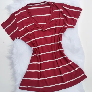 Viscolycra Listrada Casual Básica Feminina Blusa Camisa - Preta