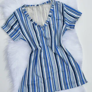 Viscolycra Listrada Casual Básica Feminina Blusa Camisa - Preta