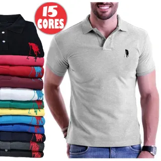 Malha Piquet Camisa Polo Masculino Gola - Verde Bandeira