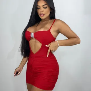 Vestido curto tubinho Paris drapeado brilho balada - Preto