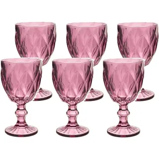 Conjunto de Taças de Vidro Lotus - 6 Peças, 300ml - Marsala