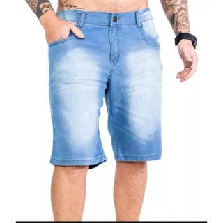 Modelos Premium Bermuda Masculina Jeans 100% Luxo - JEANS ESCURO