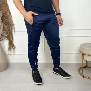 Agasalho Jogger Tradicional Casual e Treino - Kit Calça Skinny Refletivo Dry Fit - Kit 1 Azul + 1 cinza