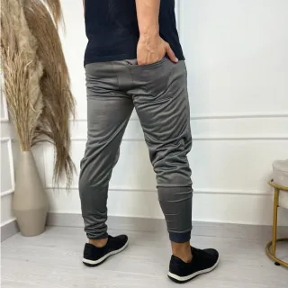 Agasalho Jogger Tradicional Casual e Treino - Kit Calça Skinny Refletivo Dry Fit - Kit 1 Azul + 1 cinza