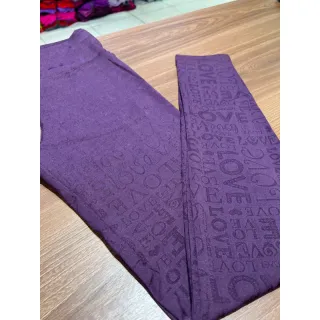 Legging Fitness Jaquard Love, compressão alta, zero transparência - Laranja