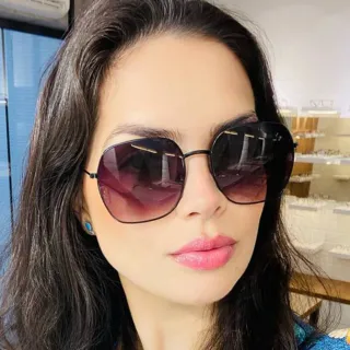 Prot Uv400 Óculos De Sol Feminino Gradiente Degradê - Azul