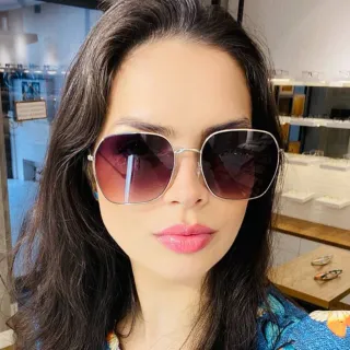 Prot Uv400 Óculos De Sol Feminino Gradiente Degradê - Azul