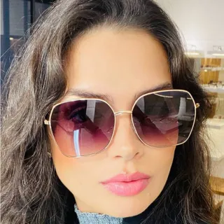 Prot Uv400 Óculos De Sol Feminino Gradiente Degradê - Azul