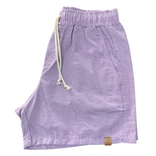 Bermuda Moda Praia Masculina Mauricinho em Brim Linho com Cadarço e Bolsos - Vinho