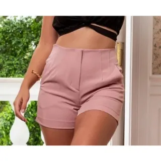 Moda Blogueira: Shorts Feminino de Alfaiataria Inspiração Zara, Cintura Alta - Preto