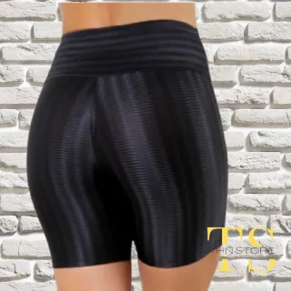 Treino Fitness 3D Curto Feminino - Academia, Empina Bumbum - Preto