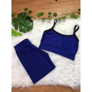 Top de alcinha reforçada + conjunto short para academia - Vermelho de alcinha