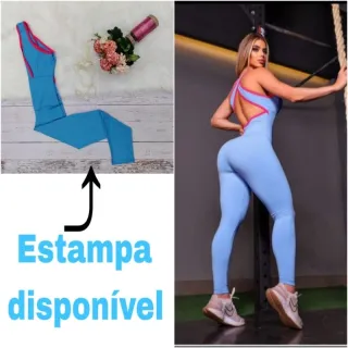 Roupas Fitness Femininas: Macacão Longo e Curto Liso ou Estampado - MACACÃO LONGO 7