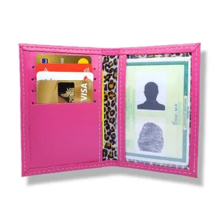 Porta Cartões de Couro Slim Masculino e Feminino - Café Tamanho CNH