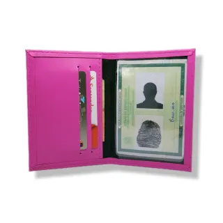 Porta Cartões de Couro Slim Masculino e Feminino - Café Tamanho CNH