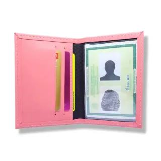 Porta Cartões de Couro Slim Masculino e Feminino - Café Tamanho CNH