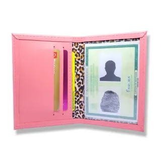 Porta Cartões de Couro Slim Masculino e Feminino - Café Tamanho CNH