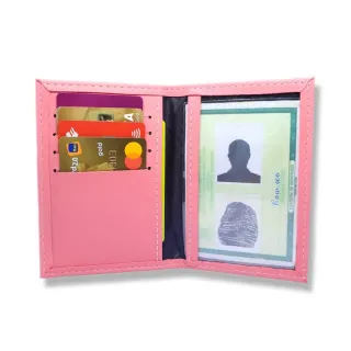 Porta Cartões de Couro Slim Masculino e Feminino - Café Tamanho CNH