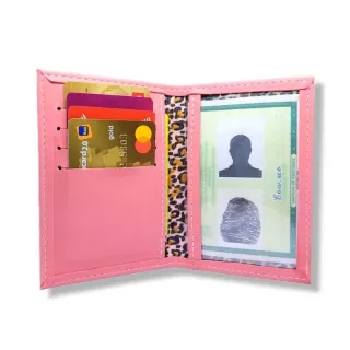 Porta Cartões de Couro Slim Masculino e Feminino - Café Tamanho CNH