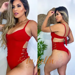 Hot Pants Biquíni Maiô Cavado Decotado Lateral Trançado Costa Nua - Carol Roxo Texturizado