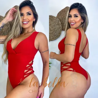 Hot Pants Biquíni Maiô Cavado Decotado Lateral Trançado Costa Nua - Carol Roxo Texturizado